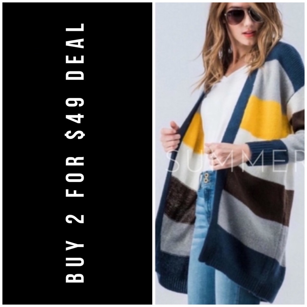 COLOR BLOCK CARDIGAN